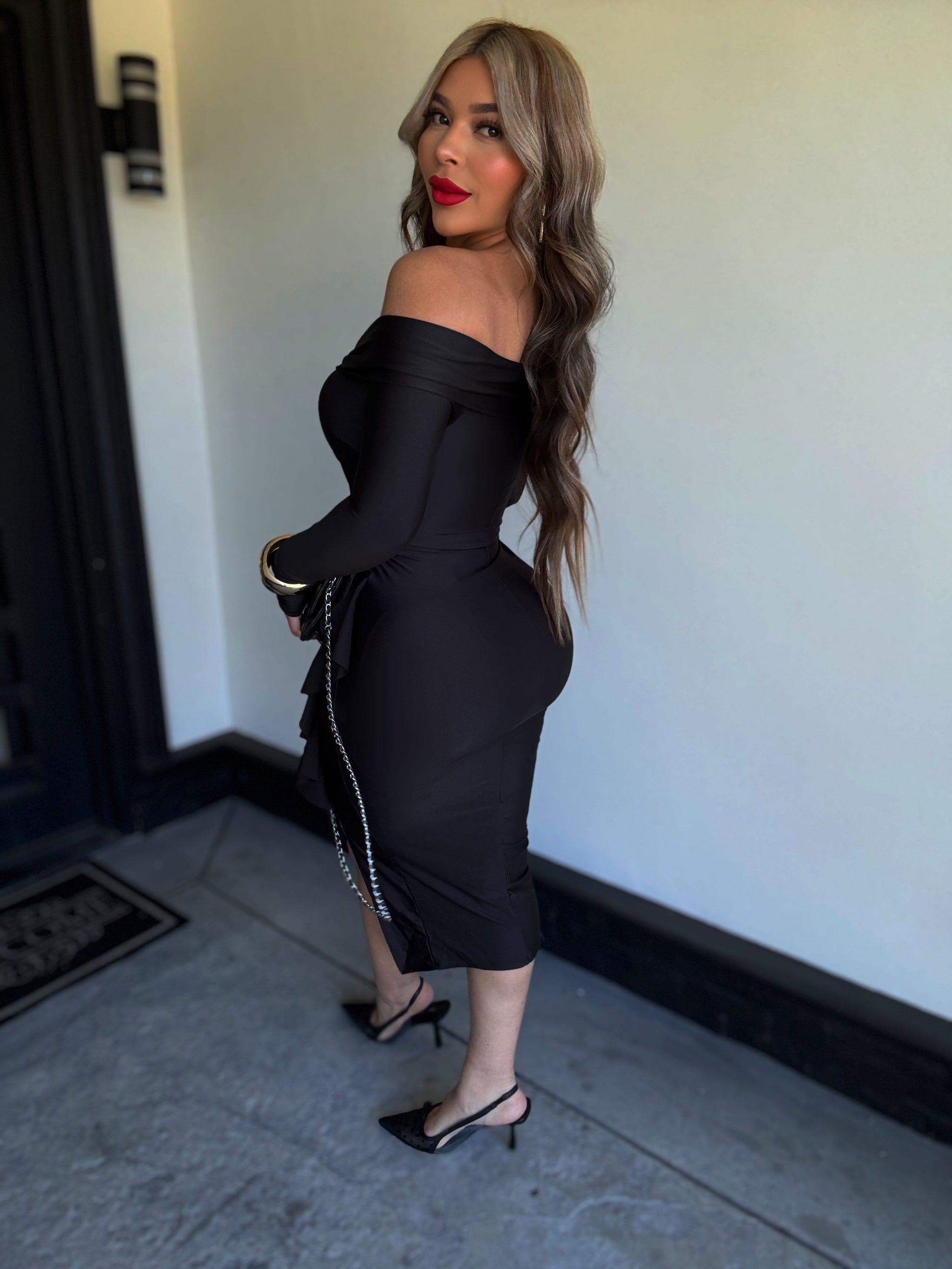 Azalea Midi Dress (Black)