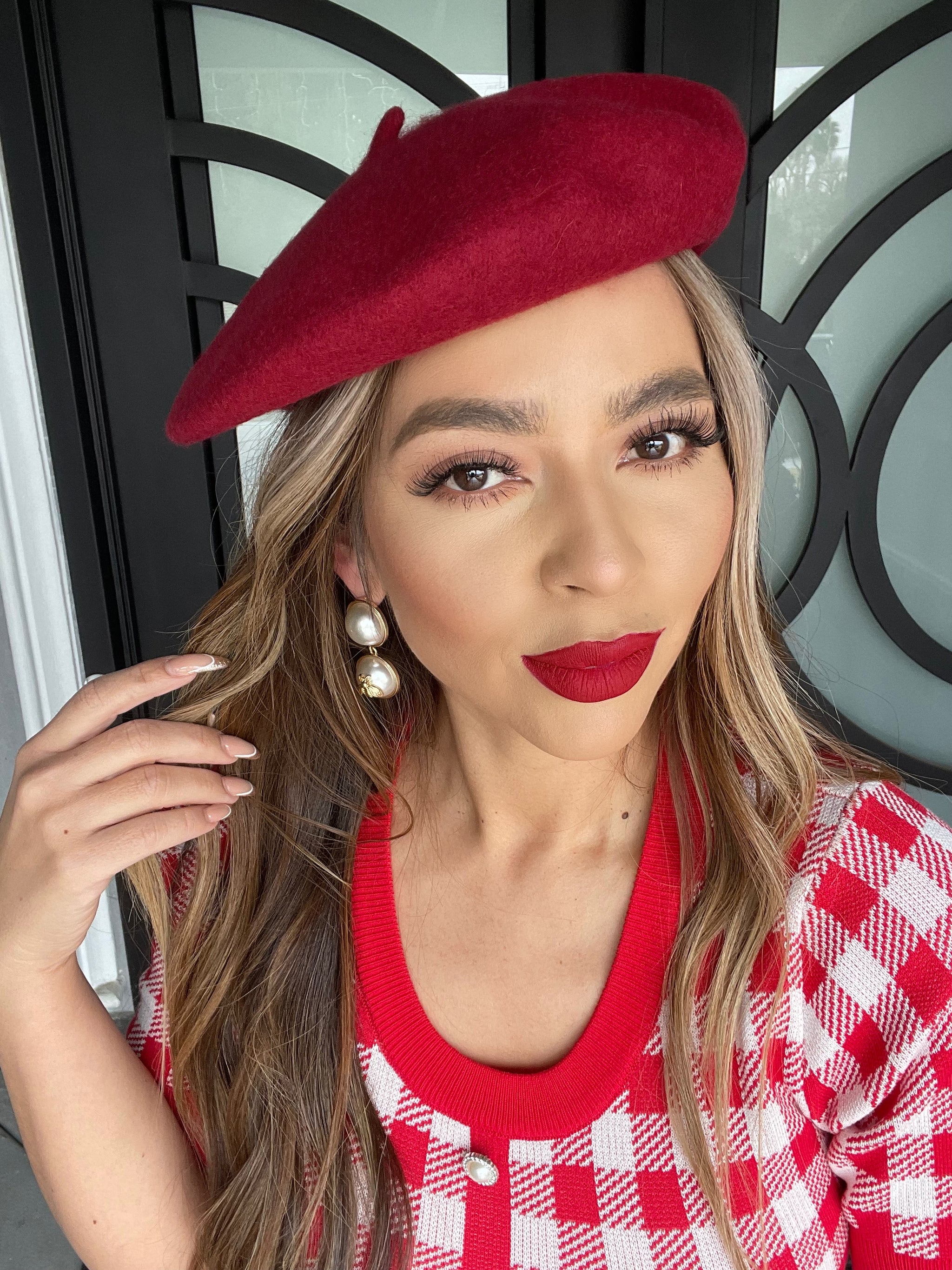 4294 Women\'s Carter Beret, Red Bon Chic main image 4